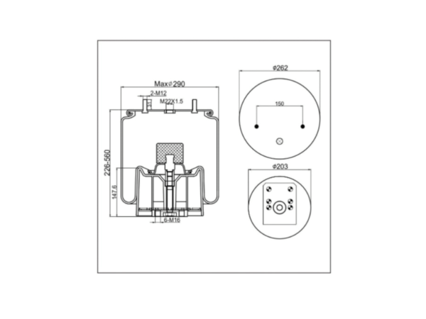 TO SUIT BPW 30K 940MB W/PISTON AIR BAG - Image 2